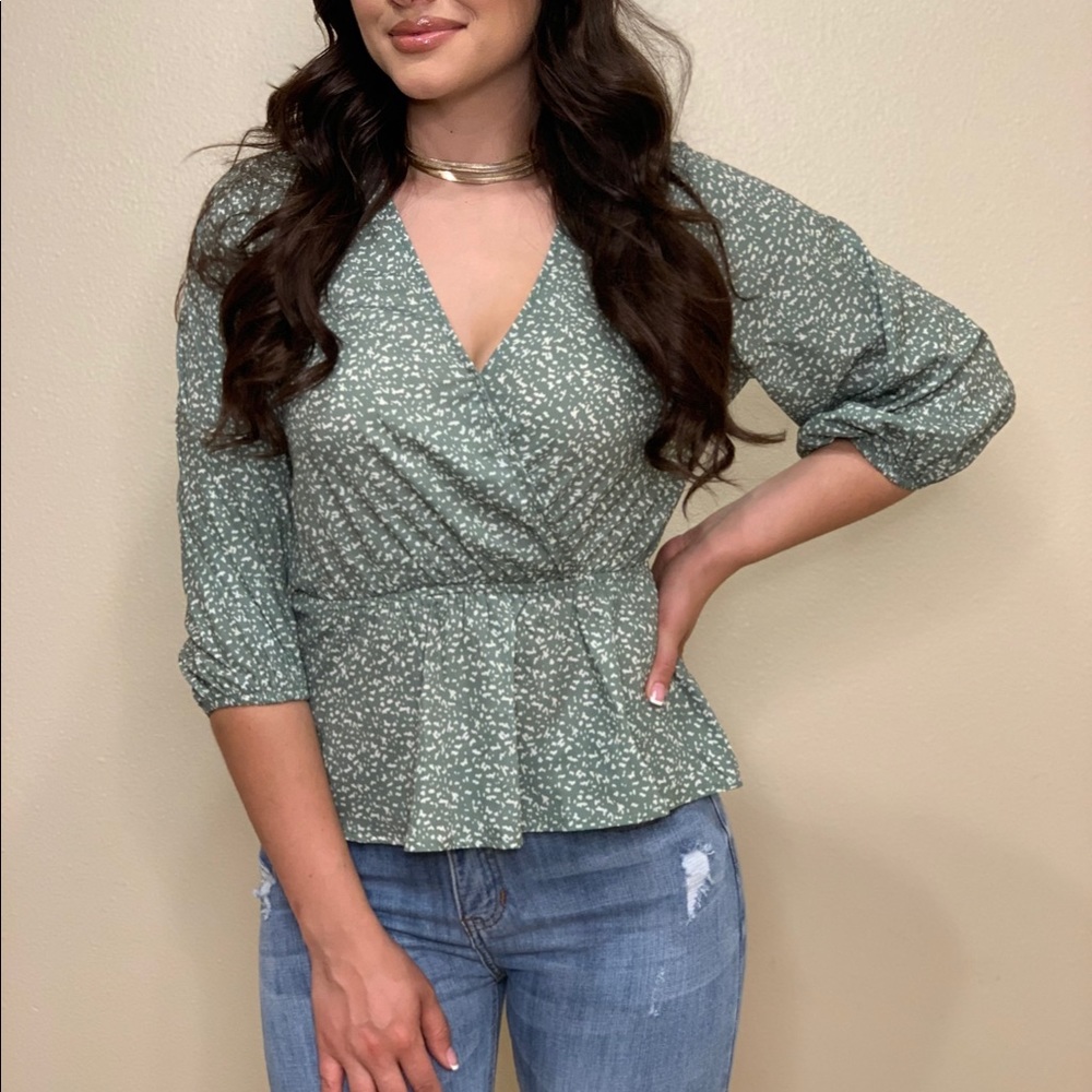 Sage Floral Blouse
